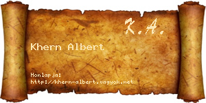 Khern Albert névjegykártya