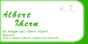 albert khern business card